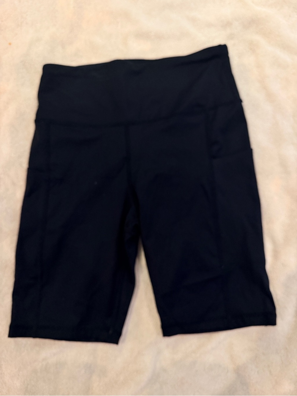 Women’s High-Rise Black Bike Shorts with Wide Waistband